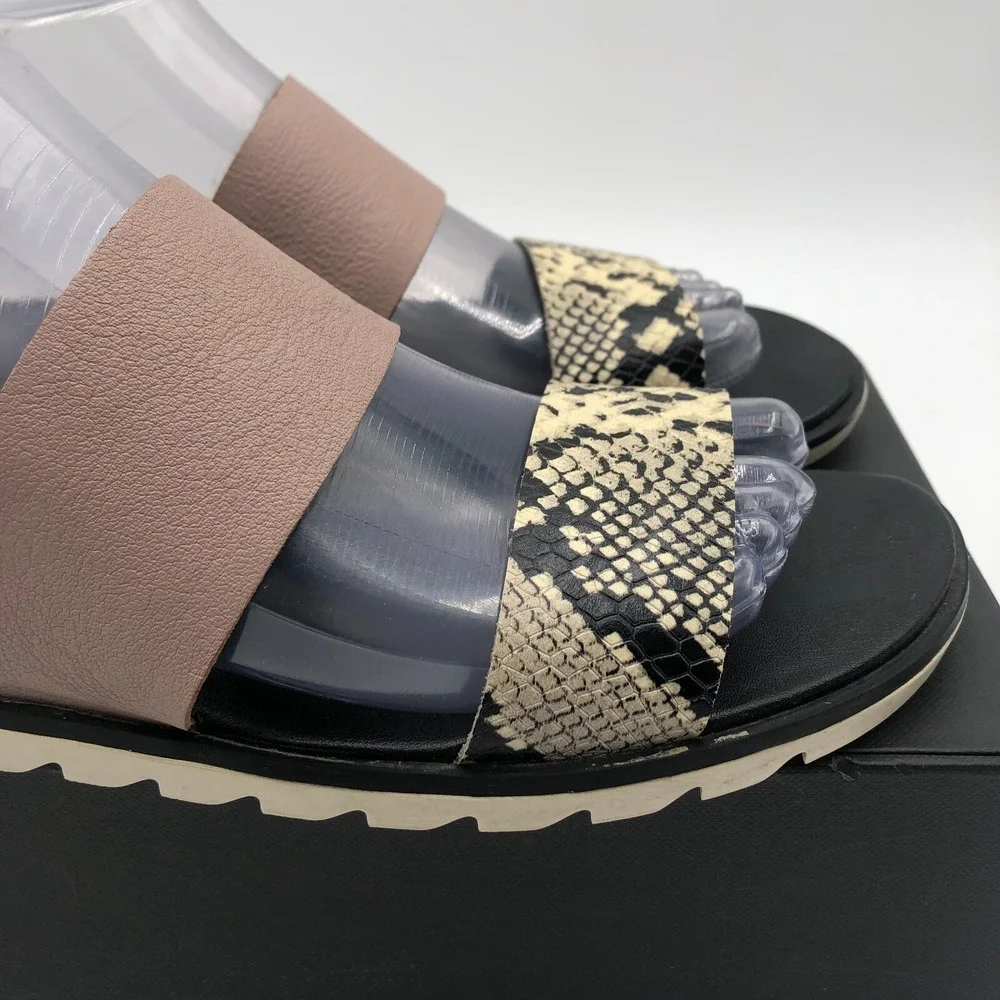 Sorel Ella II Slide Sandals‎ Women's 8 Mauve Pink Leather Slip On Comfort Shoes